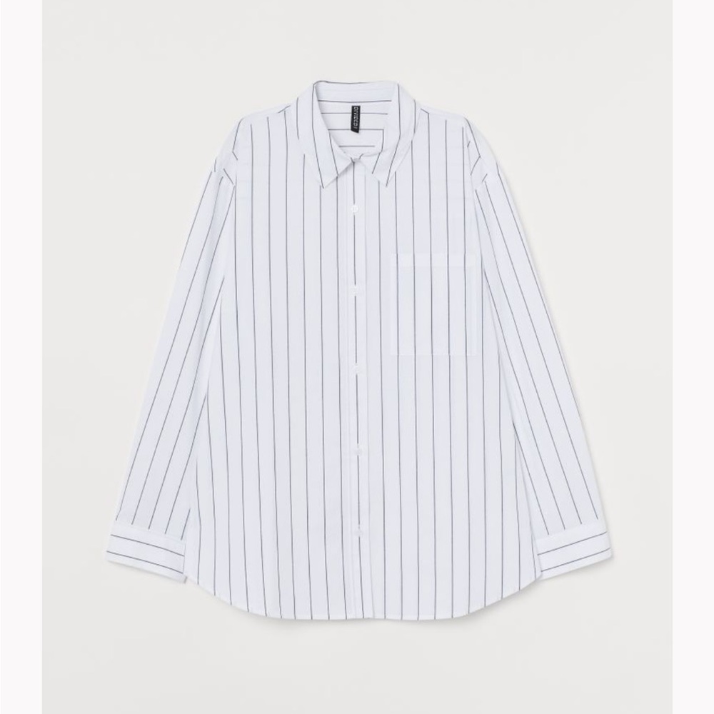 H&M oversized poplin shirt Striped, NWT, button down, never worn, Size S